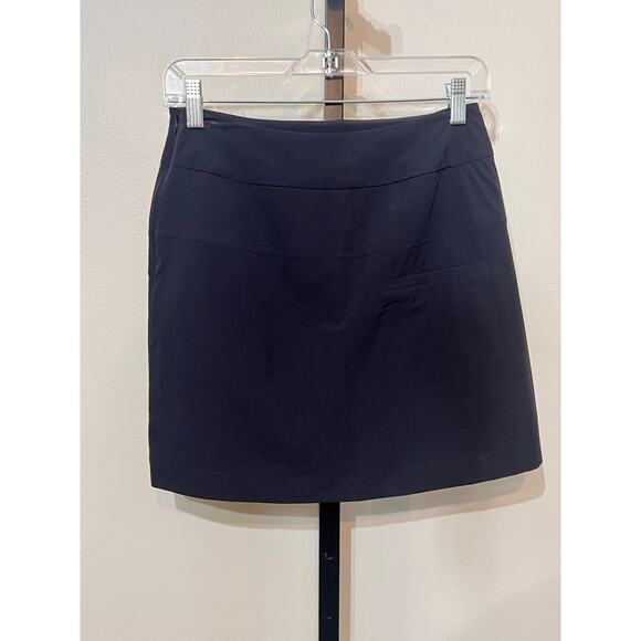 L'Etoile Sport Button-Embellished Poplin Mini Golf Skirt Black Womens Size XS - Picture 6 of 10